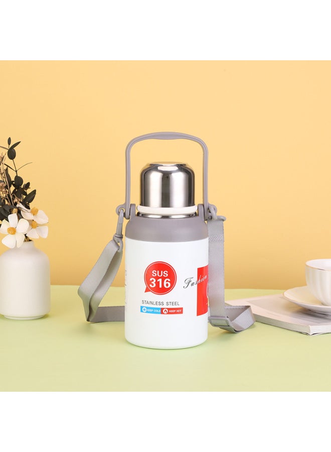 Diamond Pot 316 Stainless Steel Insulated Vacuum Cup With Strap, Bounce Lid, Corporate Gift Water Bottle, Customizable With Cute Design