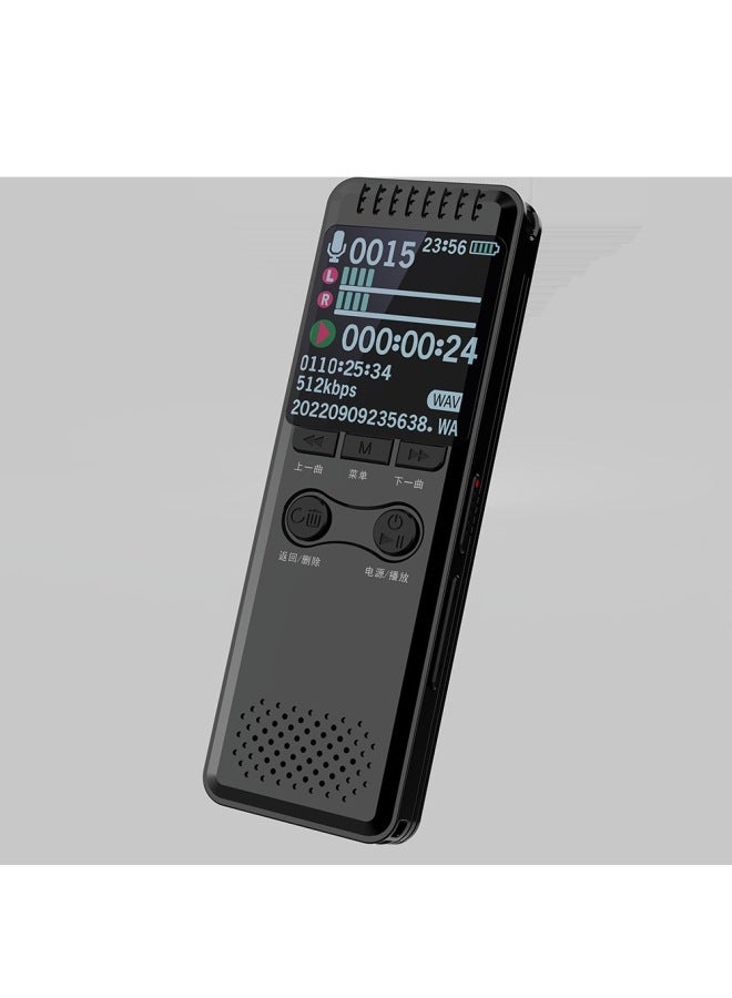 قلم تسجيل التجارة الإلكترونية 32 جيجا بايت 64 جيجا بايت عالي الدقة لتقليل الضوضاء قلم تسجيل ذكي متعدد اللغات شاشة كبيرة اللون: أسود - السعة: 64 جيجا بايت - Image 1