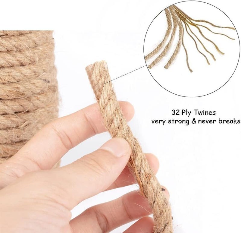 PREMIFY 10M Jute Rope, 8mm Natural Jute Twine Rustic Cord,Hemp String for DIY Box Packing Wedding Decoration, Bundling Wrapping Floristry Arts Crafts - Image 4