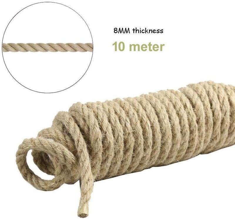 PREMIFY 10M Jute Rope, 8mm Natural Jute Twine Rustic Cord,Hemp String for DIY Box Packing Wedding Decoration, Bundling Wrapping Floristry Arts Crafts - Image 2