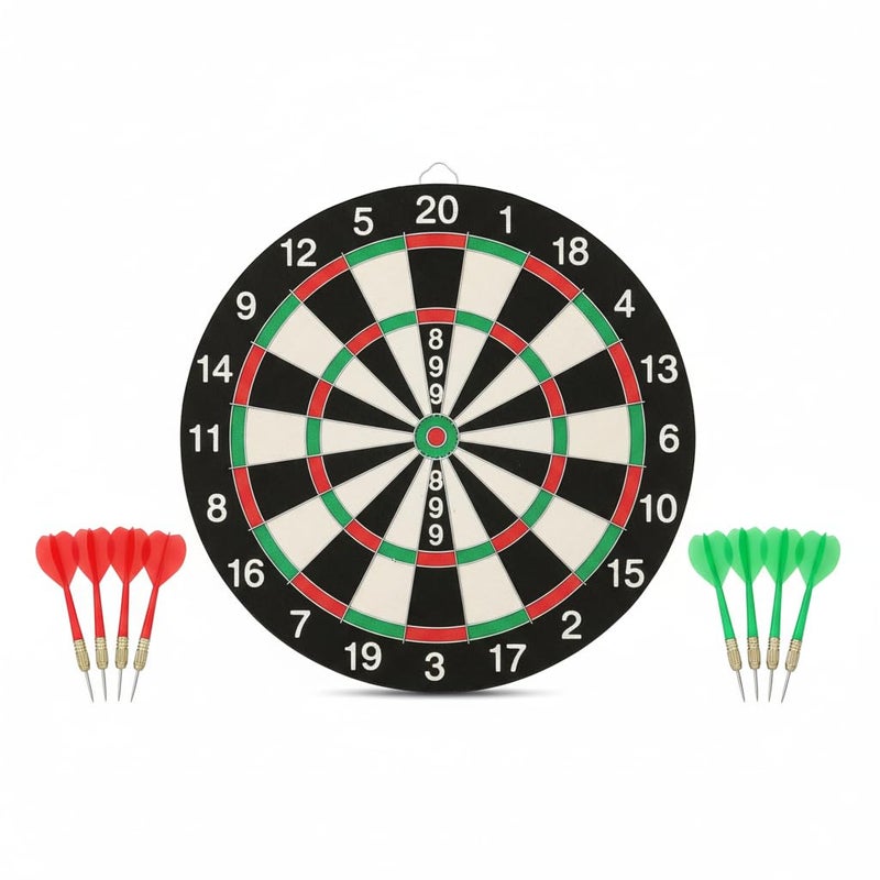 Double Sided Professional Dart Boards for Adults and Kids, Man Cave Stuff Outdoor Game with 6 Steel Tip Darts, Indoor(Cardboard)