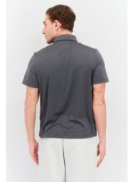 Van Heusen Men Regular Fit Plain Short Sleeves Polo Shirt, Grey  - Image 3