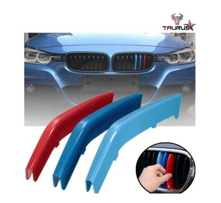 BMW 3 Series F30 F31 M Sport Front Kidney Grill Insert Trim, Tri-Color ABS - Image 1