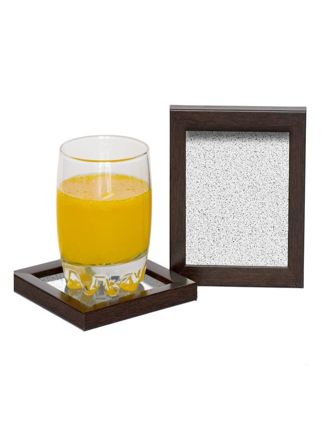LADECOR Tea Frame Coaster Set Wooden Decorative Coasters Set. Home and Office Wooden Coaster Set Design 04 (B) - Image 3