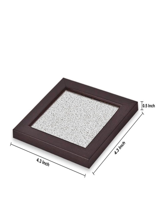 LADECOR Tea Frame Coaster Set Wooden Decorative Coasters Set. Home and Office Wooden Coaster Set Design 04 (B) - Image 4