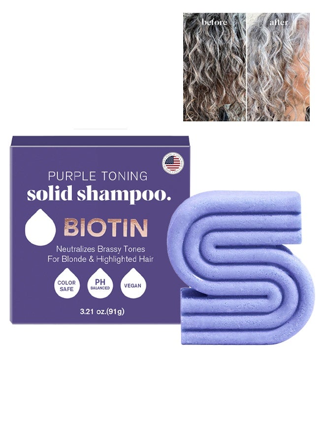 الرجم الأرجواني الصلب شامبو، تقوية الشعر و محايد النغمات Brassy، Vegan، for Blonde & Highlighted Hair - Image 1