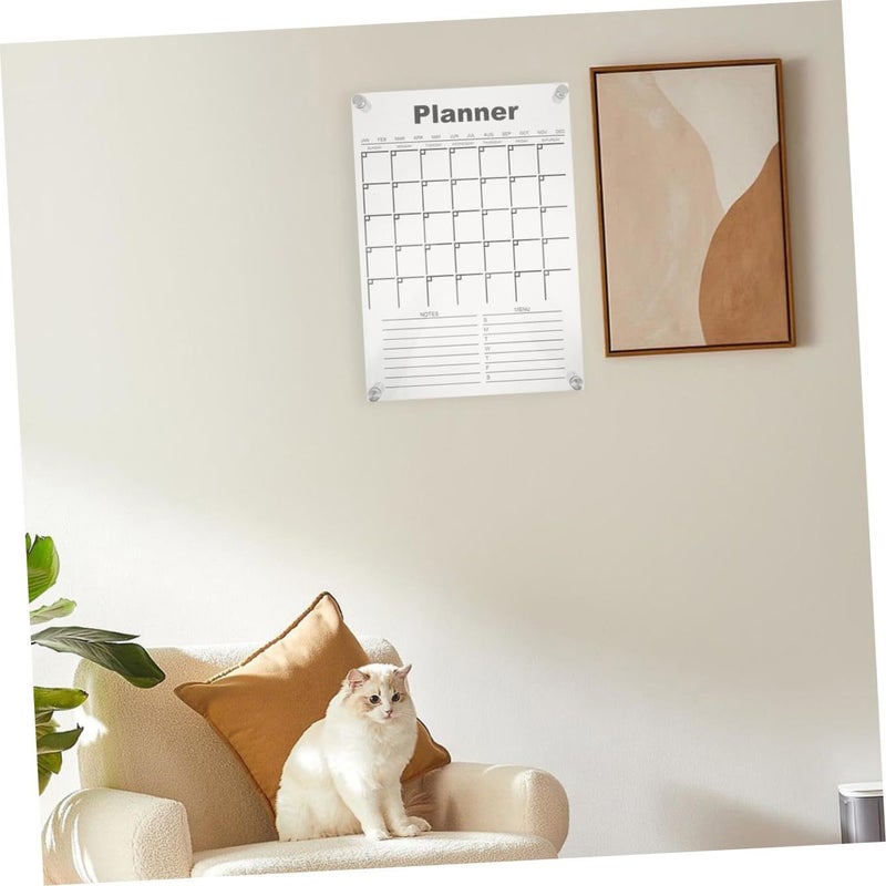 3D Acrylic Monthly Dry Erase Board Hanging Wall Calendar Planner For Office - Image 5