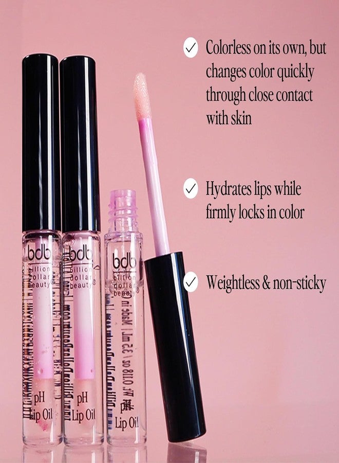 billion dollar brows pH Lip Oil Blushing Effect 2 Pack - Bespoke Color Changing Tint For Women - Hydrating Gloss Shine & Long Lasting Tinted Coloring without Stickiness - Image 2
