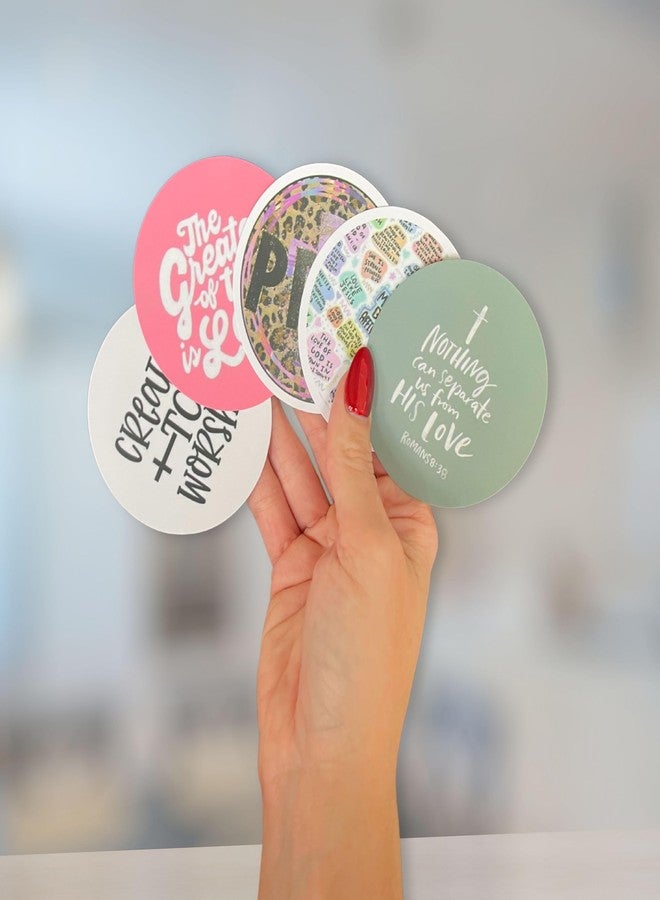 Lashicorn Bible Verse Christian Freshie Cardstock Cutouts Religious Rounds | 32pk Mixed 3” Book Encouraging Quotes Women Modern - Image 4