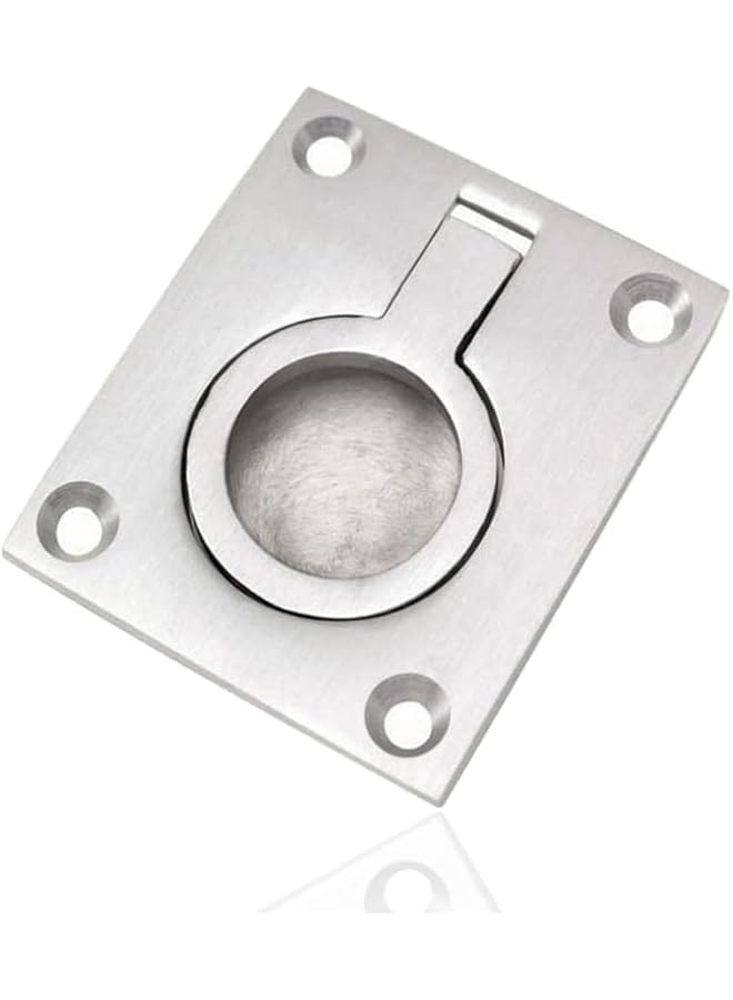 The Bros 2Pcs Flush Ring Pull Handle - Stainless Steel Boat Hatch Latch Recessed Door Pull with Mount Screws, Hidden Recessed Furniture Handle for Deck Drawer(48 x 38mm) - Image 3