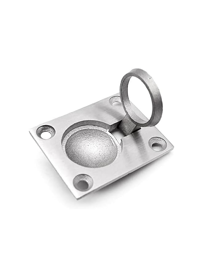 The Bros 2Pcs Flush Ring Pull Handle - Stainless Steel Boat Hatch Latch Recessed Door Pull with Mount Screws, Hidden Recessed Furniture Handle for Deck Drawer(48 x 38mm) - Image 2