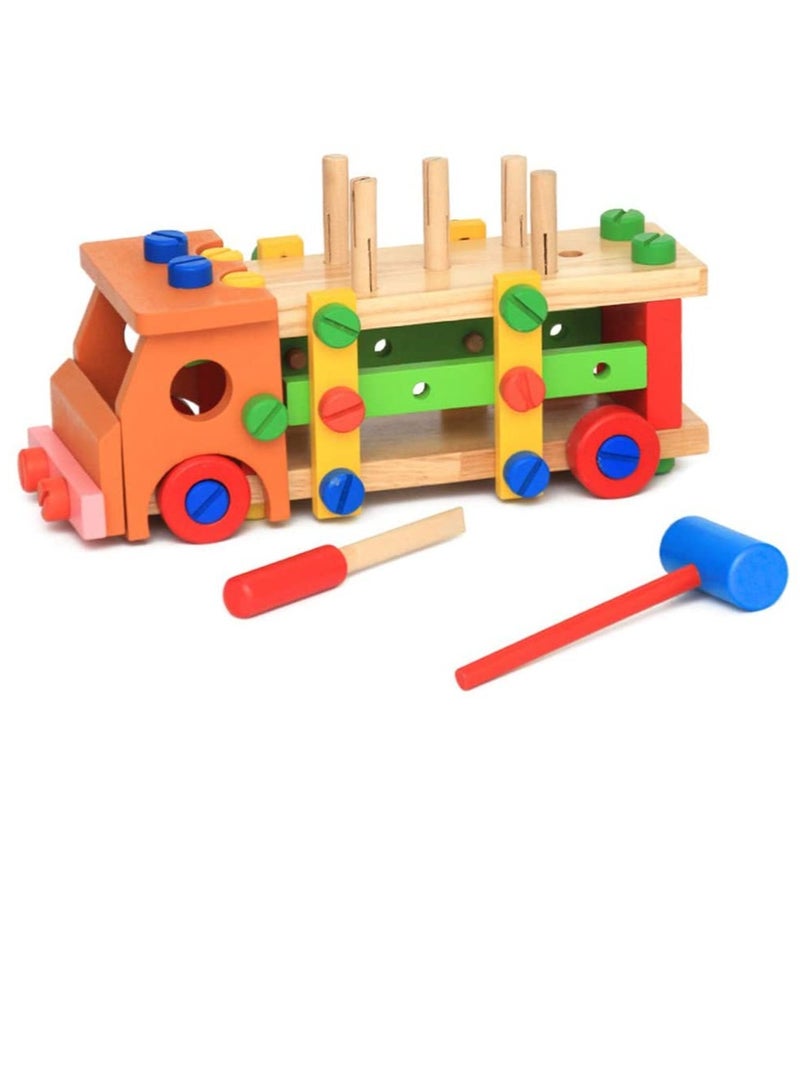 Factory Price Wooden Multifunctional RemovableTools Set Assembling Activity Car, Montessori Learning and Educational Toys - Image 1