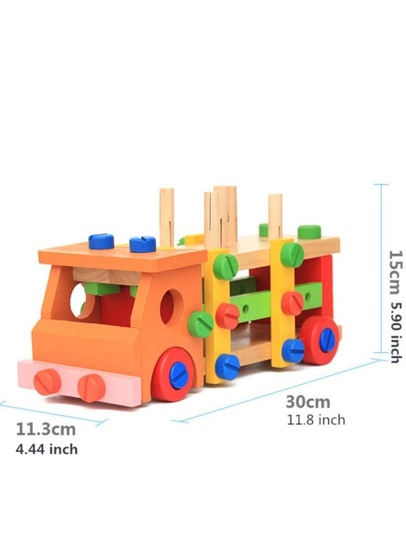 Factory Price Wooden Multifunctional RemovableTools Set Assembling Activity Car, Montessori Learning and Educational Toys - Image 4