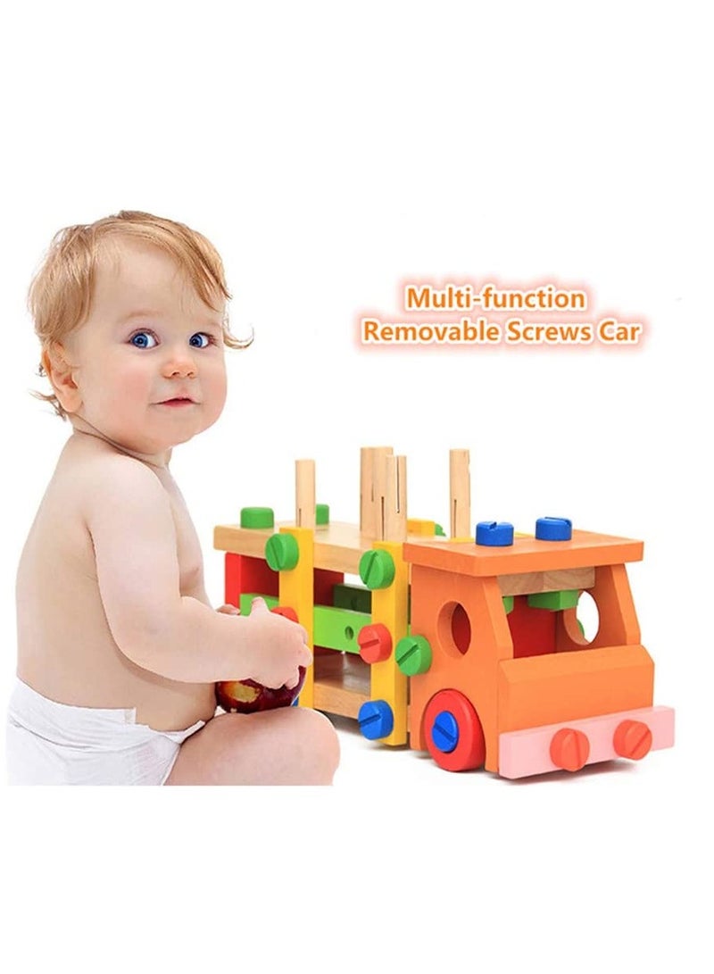 Factory Price Wooden Multifunctional RemovableTools Set Assembling Activity Car, Montessori Learning and Educational Toys - Image 3