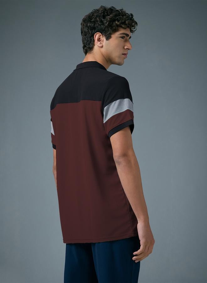 Technosport Men Slim Fit Color Block Pique Polo - Image 3