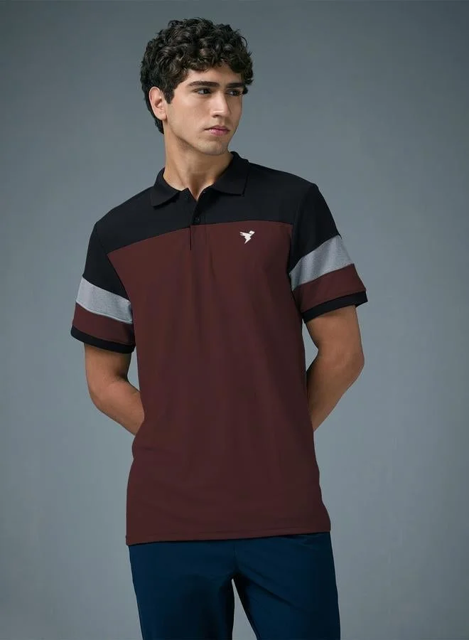 Technosport Technosport Men Slim Fit Color Block Pique Polo