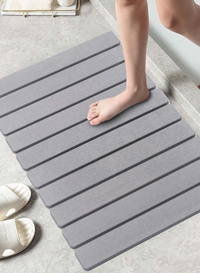 Bukela Foldable Stone Bath Mat, Diatomaceous Earth Shower Mat, Non-Slip Super Absorbent Quick Drying Bathroom Floor Mat, Natural, Easy to Clean - Image 4
