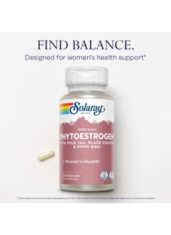 Solaray Once Daily Phytoestrogen - مكمل غذائي PhytoEstrogen للنساء مع عشبة كوهوش السوداء، ودونج كواي، والبطاطا البرية، وإيزوفلافون الصويا - دعم صحة المرأة - ضمان لمدة 60 يومًا، 30 وجبة، 30 كبسولة نباتية - pzsku/ZC7691AE70C4D66EAC426Z/45/_/1735908064/fc526b39-e339-4f41-b827-cebbc2ebef80