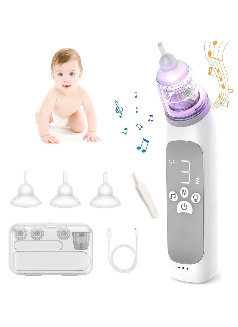 TDOO Nasal Aspirator For Baby, Electric Nose Aspirator For Toddler With 3 Food Grade Silicone Tips, Adjustable 3 Levels Suction Rechargeable Nose Aspirator, Music & Light, Automatic Mucus Nose Cleaner  - Image 1