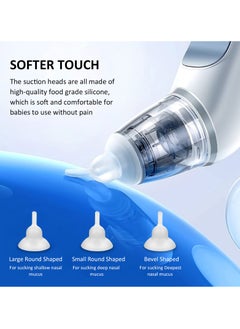 TDOO Nasal Aspirator For Baby, Electric Nose Aspirator For Toddler With 3 Food Grade Silicone Tips, Adjustable 3 Levels Suction Rechargeable Nose Aspirator, Music & Light, Automatic Mucus Nose Cleaner  - Image 5