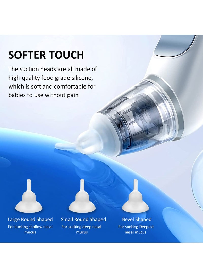 TDOO Nasal Aspirator For Baby, Electric Nose Aspirator For Toddler With 3 Food Grade Silicone Tips, Adjustable 3 Levels Suction Rechargeable Nose Aspirator, Music & Light, Automatic Mucus Nose Cleaner  - Image 5