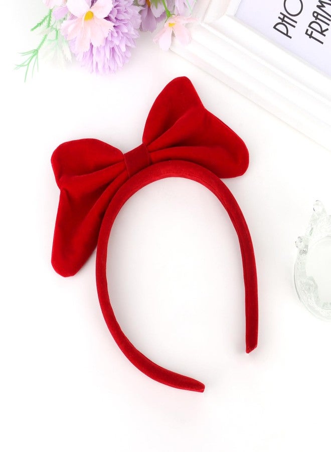 BAHABY Red Bow Headband Bow Headbands for Women and Girls Costumes for Girls Snow White Hair Accessories - Image 5