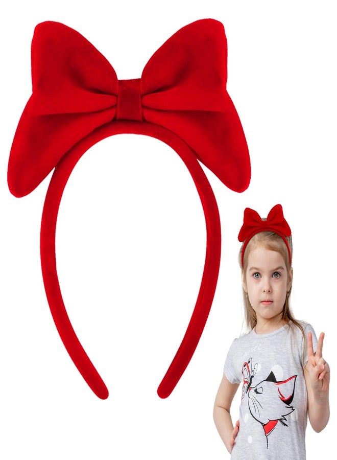 BAHABY Red Bow Headband Bow Headbands for Women and Girls Costumes for Girls Snow White Hair Accessories - Image 1