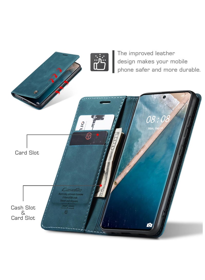 كيس مي جراب موبايل من الجلد الصناعي الفاخر  013 وحامل للكروت و البطاقات متوافق مع هونر X9B  (اخضر) - Image 2