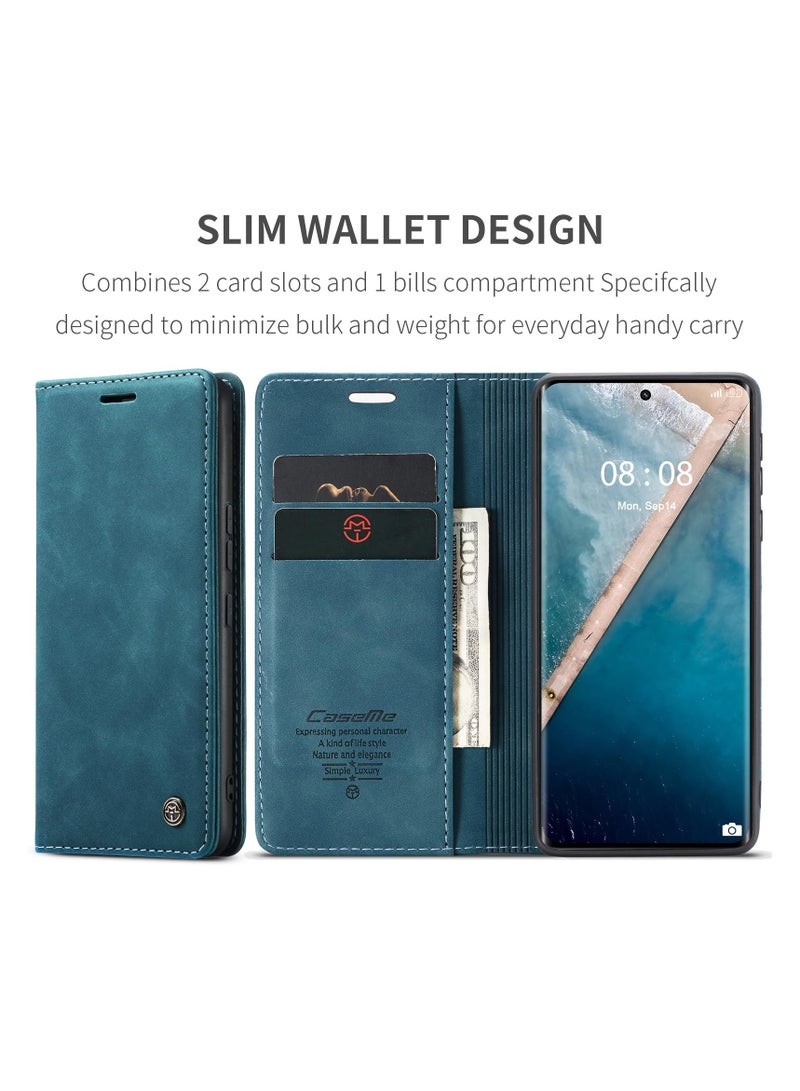 كيس مي جراب موبايل من الجلد الصناعي الفاخر  013 وحامل للكروت و البطاقات متوافق مع هونر X9B  (اخضر) - Image 3