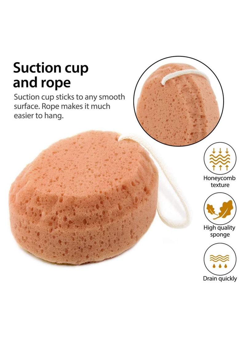 SYOSI - 2pcs Natural Sponge Bath Soft Shower Loofah, Body Scrubber Exfoliating Loofahs Pouf Cleaning Luffa Soothing for Bathroom Cleansing Supply - Image 1