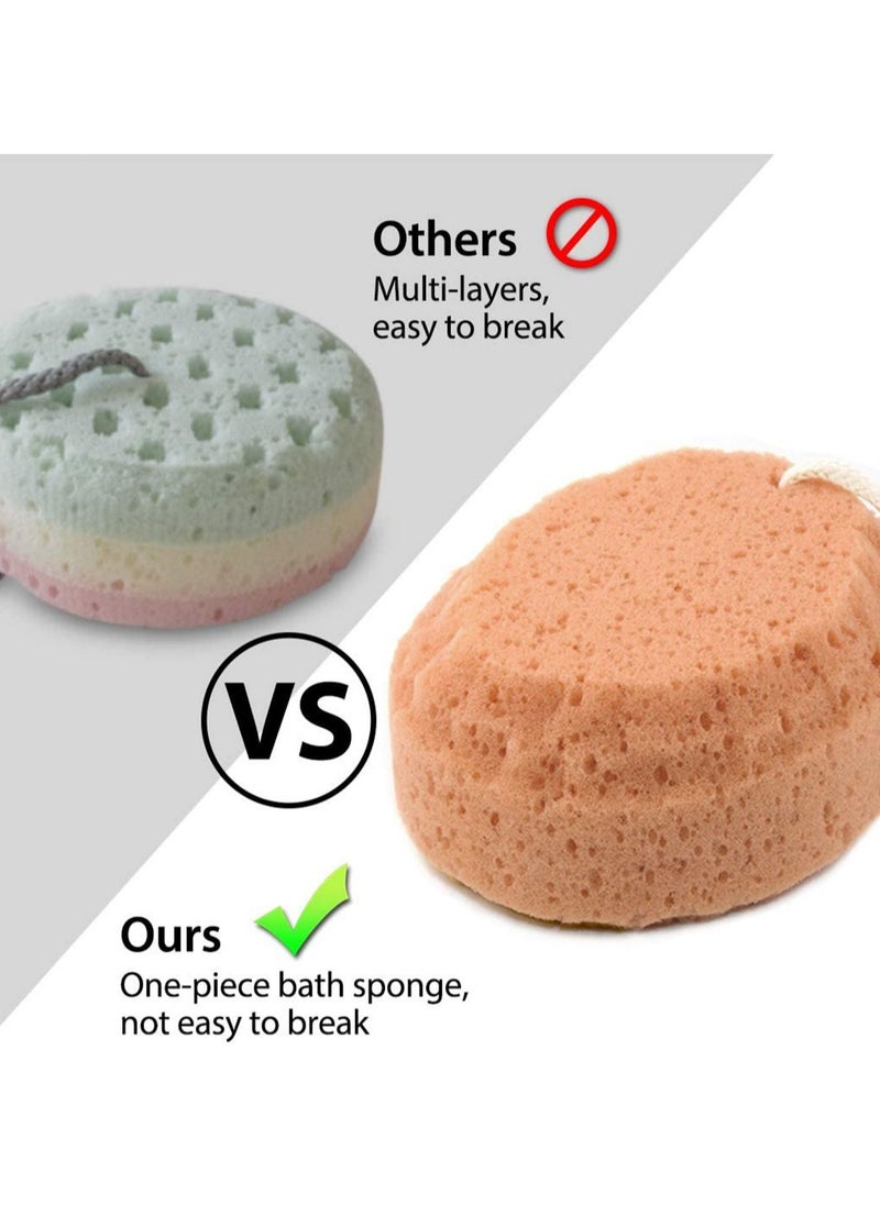SYOSI - 2pcs Natural Sponge Bath Soft Shower Loofah, Body Scrubber Exfoliating Loofahs Pouf Cleaning Luffa Soothing for Bathroom Cleansing Supply - Image 1