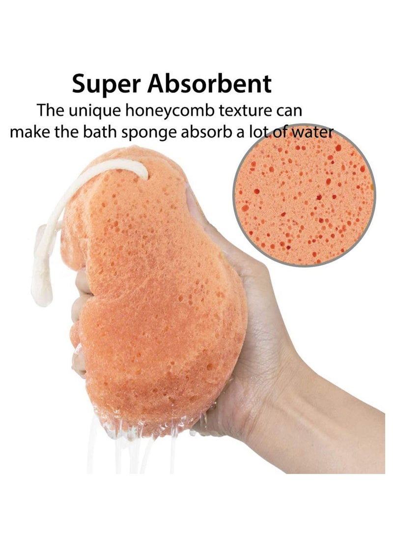 SYOSI - 2pcs Natural Sponge Bath Soft Shower Loofah, Body Scrubber Exfoliating Loofahs Pouf Cleaning Luffa Soothing for Bathroom Cleansing Supply - Image 1