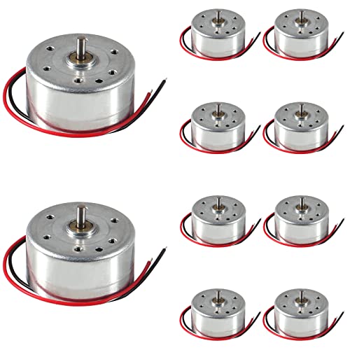 Alinan 10pcs Mini Generator Motors 3V-12V DC Motor Electric Motor for DIY Electronic Wind Turbine Generator Hand Cranked Power Model School Project Educational Physics Experiment - Image 1