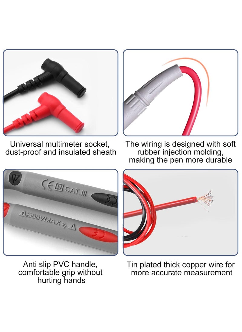SANMUGEED - Multimeter Test Leads, PT1005 1000V 10A Multi-meter Test Probes Kit, Universal Testing Lead Compatible with Electric Tester/Digital Multimeters - Image 1