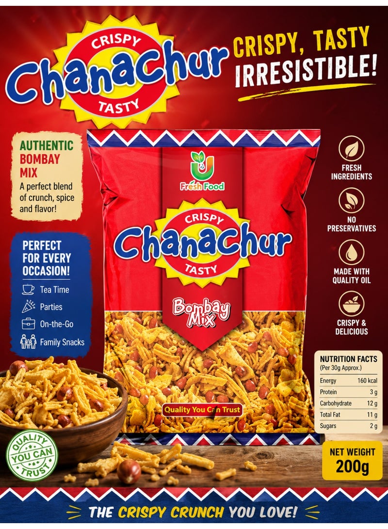 Crispy Chanachur Crispy Snack 50g Pack of 6 – Spicy Indian Crunchy Mix Snack, Crispy Gram Flour Noodles, Peanuts & Lentils, Traditional Savory Snack for Tea Time - Image 5
