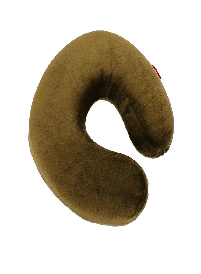 SOCA Memory Foam U Shaped Travel Pillow Neck Support Head Rest Cushion (Brown) - Image 1