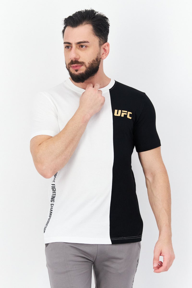 Ufc تي شيرت رياضي للرجال بأكمام قصيرة مناسب للخارج، أبيض - Image 1
