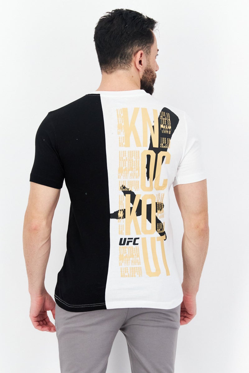 Ufc تي شيرت رياضي للرجال بأكمام قصيرة مناسب للخارج، أبيض - Image 2