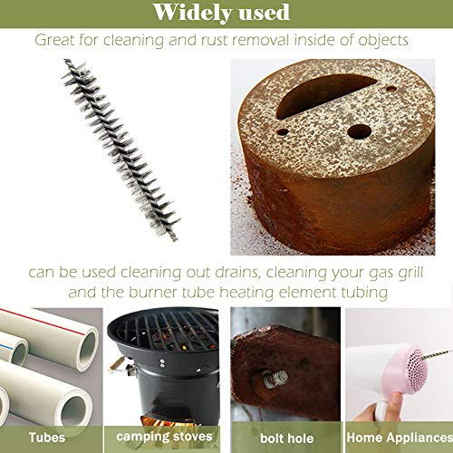 YXQ Tube Wire Brush Stainless Steel Bottle 6mmx10.2inch Long-Handle Stiff Bristle Cleaning 6Pcs - Image 4