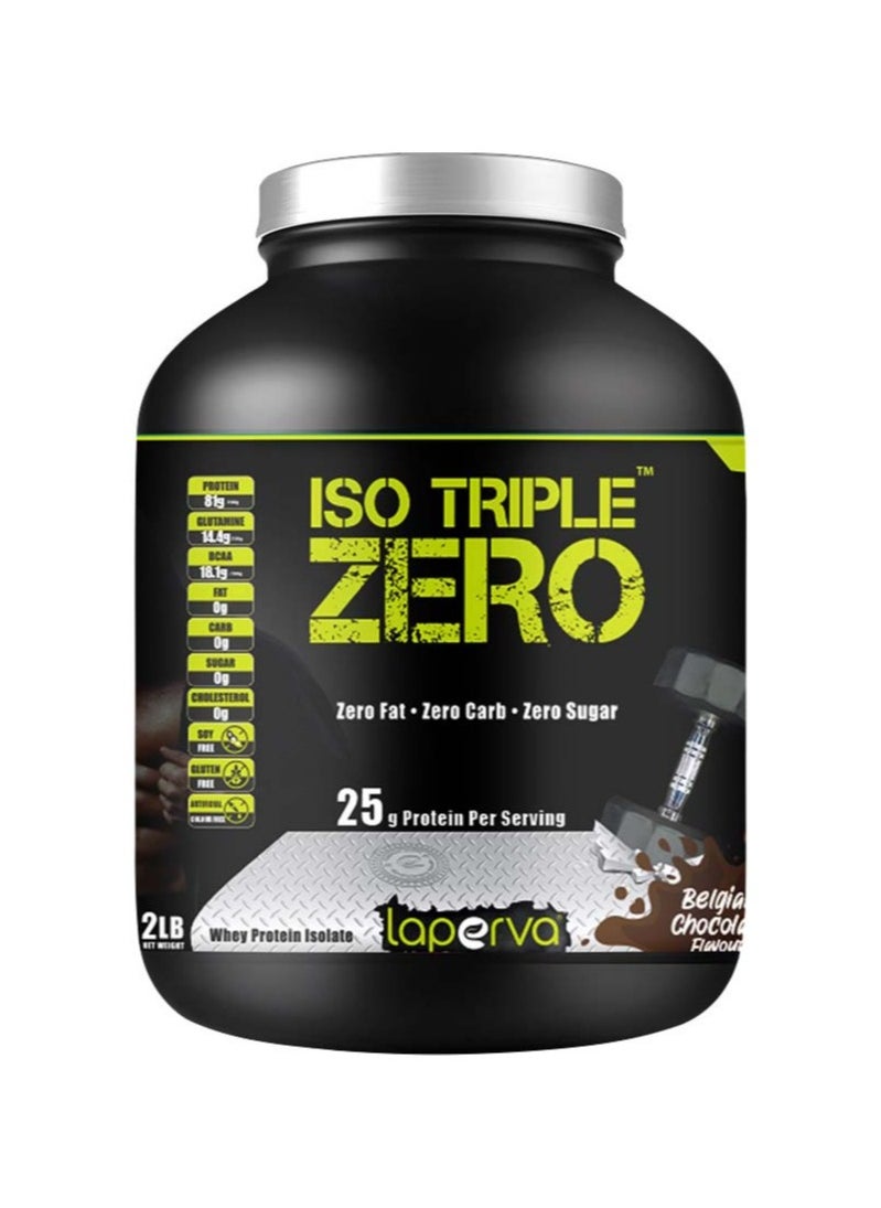 Laperva Iso Triple Zero Whey Protein Isolate Belgian Chocolate Flavor 2Lb 
