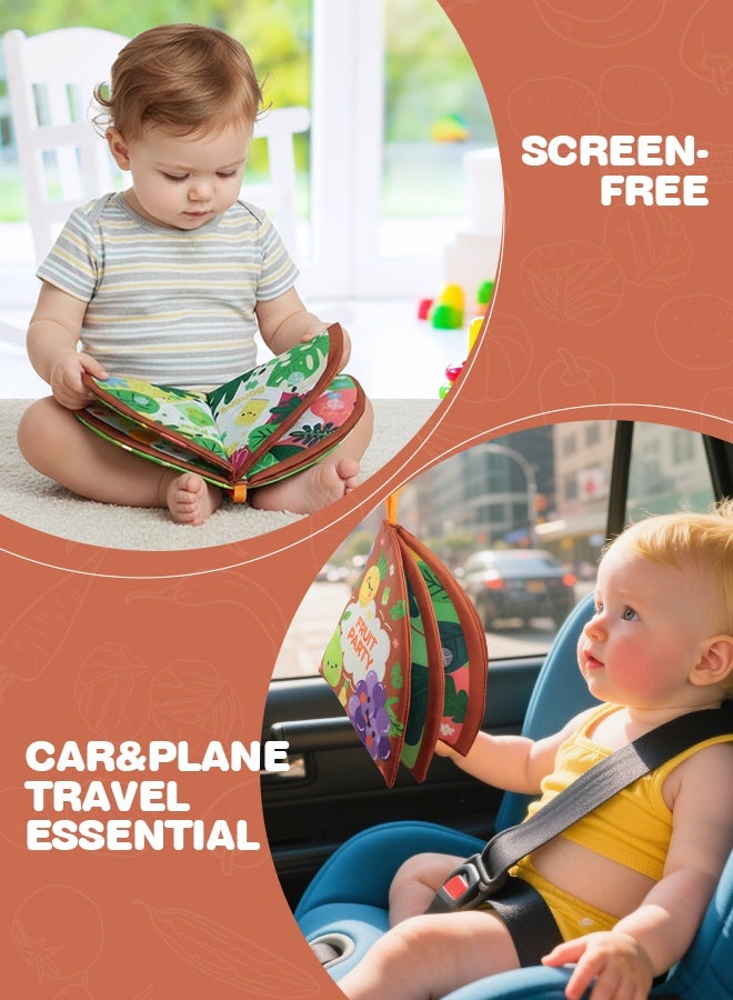 سوفت تاتش كتابان من القماش للأطفال، ألعاب تعليمية للأطفال بصوت خشخشة، كتاب للأطفال الصغار، لعبة تنمية مبكرة للرضع بنمط قابل للتمزيق، ألعاب تعليمية للأطفال الصغار من عمر 0 إلى 18 شهرًا - Image 5