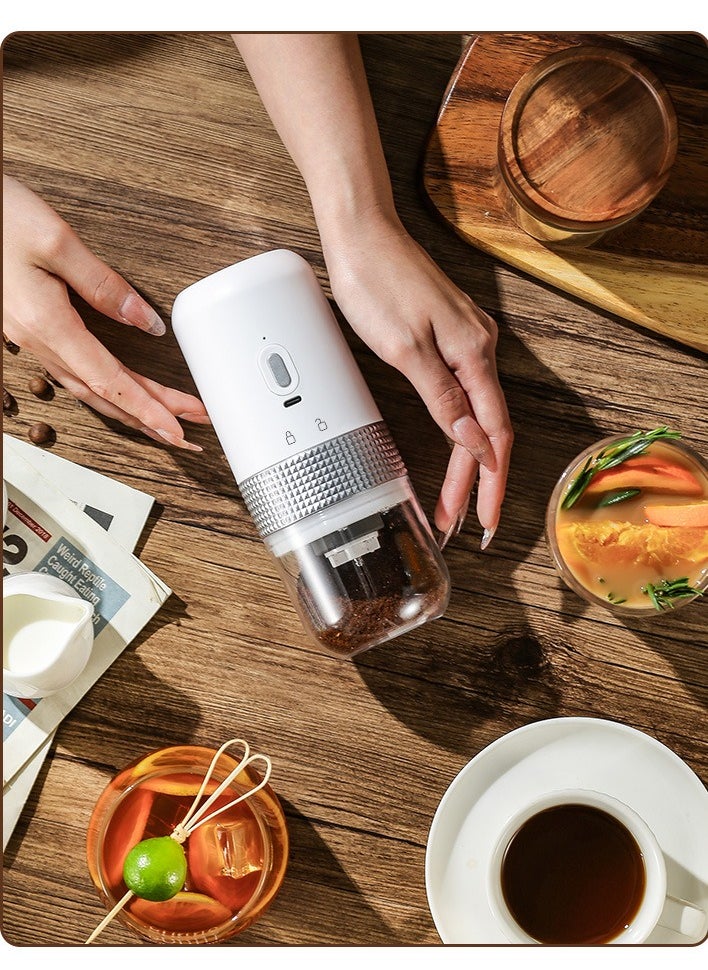 Rechargeable Electric Coffee Grinder – Compact & Portable, Ceramic Burr, Wet & Dry Use, Fine Powder Grinding for Home & Travel