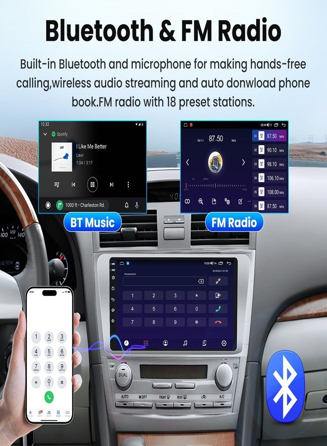 Jerqry 64G ROM Car Radio for Toyota Camry 2007 2008 2009 2010 2011: Upgrade 9 Inch HD Touch Screen 5G WiFi Wireless CarPlay Android Auto 1080P Backup Camera, GPS Bluetooth FM SWC Stereo - Image 5