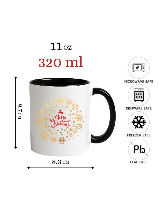 برينت شوب فور مي كوب قهوة سيراميكي مطبوع عليه عبارات "عيد ميلاد سعيد" - هدية مثالية للأصدقاء والموظفين | كوب أسود ثنائي اللون بتصميم وديكور عيد الميلاد - Image 4
