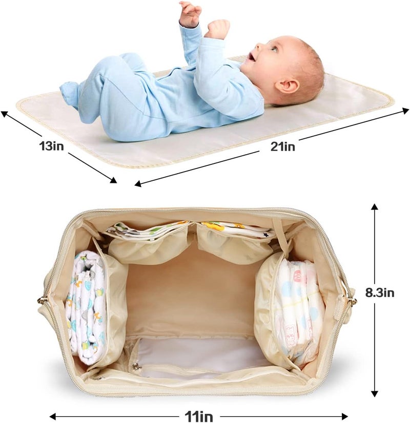 LIMHOO 3 in 1 Diaper Bag Backpack Multifunction Large Baby Bags with Changing Pad  Stroller Straps Waterproof Nappy Bag for Mom Baby Care Checkered - Image 3