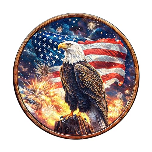 Purdicra Wooden Puzzles for Adults Eagles Pride Wooden Jigsaw Puzzle Unique Animal Shaped Wood Puzzles Adult Christmas Birthday Gifts for FriendsFamily Home Decor 85 85in 100pcs - Image 1