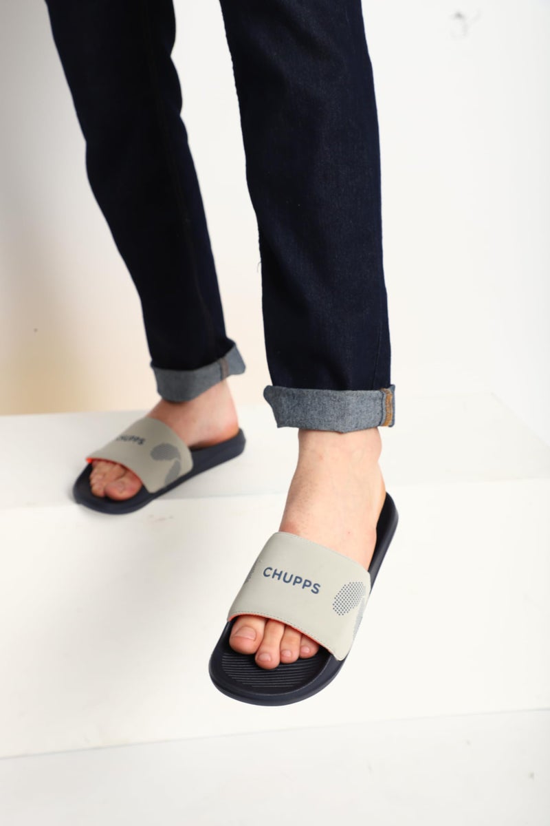 CHUPPS Edge Blue & Grey Drift Orthopedic Slippers | Soft Footpharma Footbed | Breathable Ventilation Holes | Lightweight Flip Flops | Anti-Skid Chappals for Everyday For Mens - Image 3