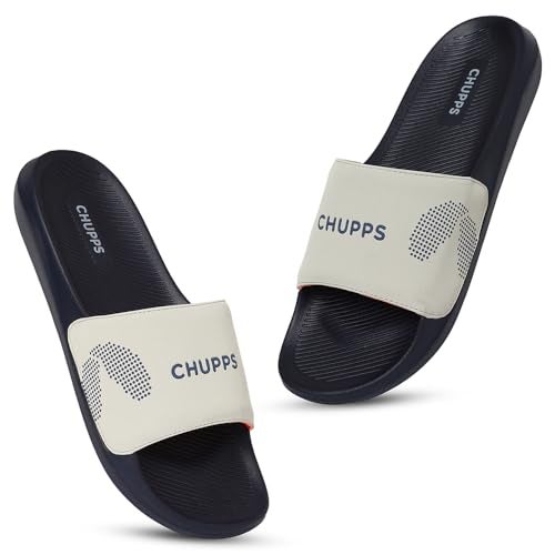 CHUPPS Edge Blue & Grey Drift Orthopedic Slippers | Soft Footpharma Footbed | Breathable Ventilation Holes | Lightweight Flip Flops | Anti-Skid Chappals for Everyday For Mens - Image 1