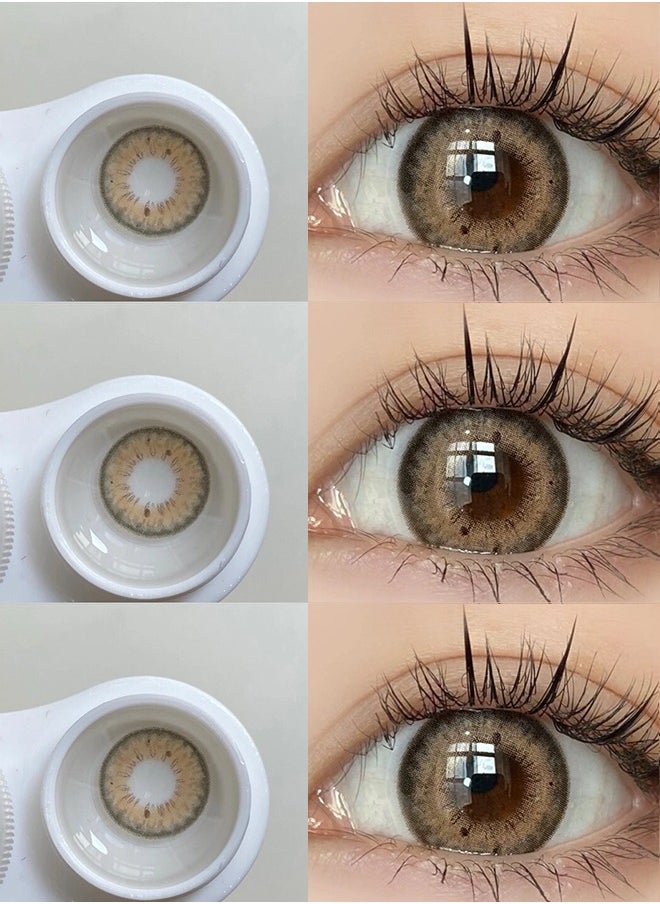 Mill Creek Mill Creek color contact lenses 14.2MM hydrogel lenses can be used for 12 months 1 pair of 2 brown glasses  - Image 1