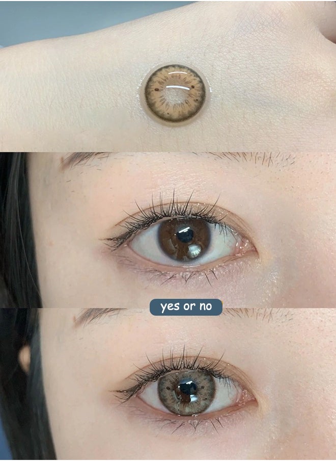 Mill Creek Mill Creek color contact lenses 14.2MM hydrogel lenses can be used for 12 months 1 pair of 2 brown glasses  - Image 2